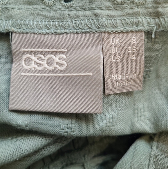 Asos Boho Mini V front and back, long sleeve Size 4 100% cotton eyelet - Picture 3 of 12